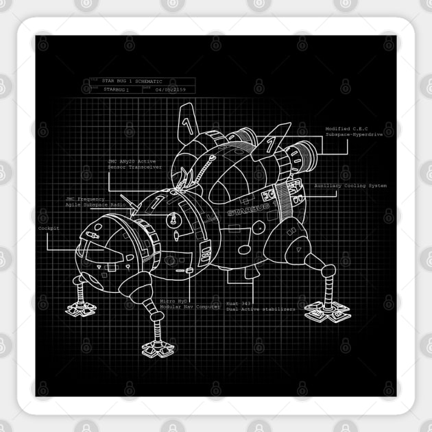 Starbug Schematic Sticker by VoidDesigns